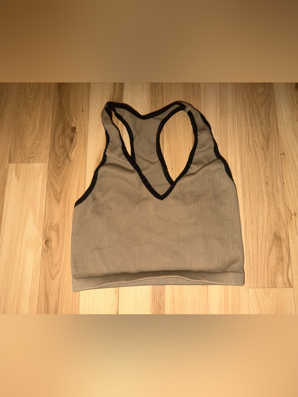 Free People Beige Brami with Black Trim Racerback